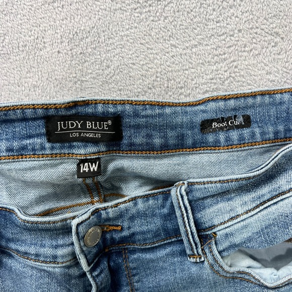 Judy Blue Jeans 14W Bootcut Stretch‎ Plus Size Light Wash Mid Rise Denim - Picture 5 of 8